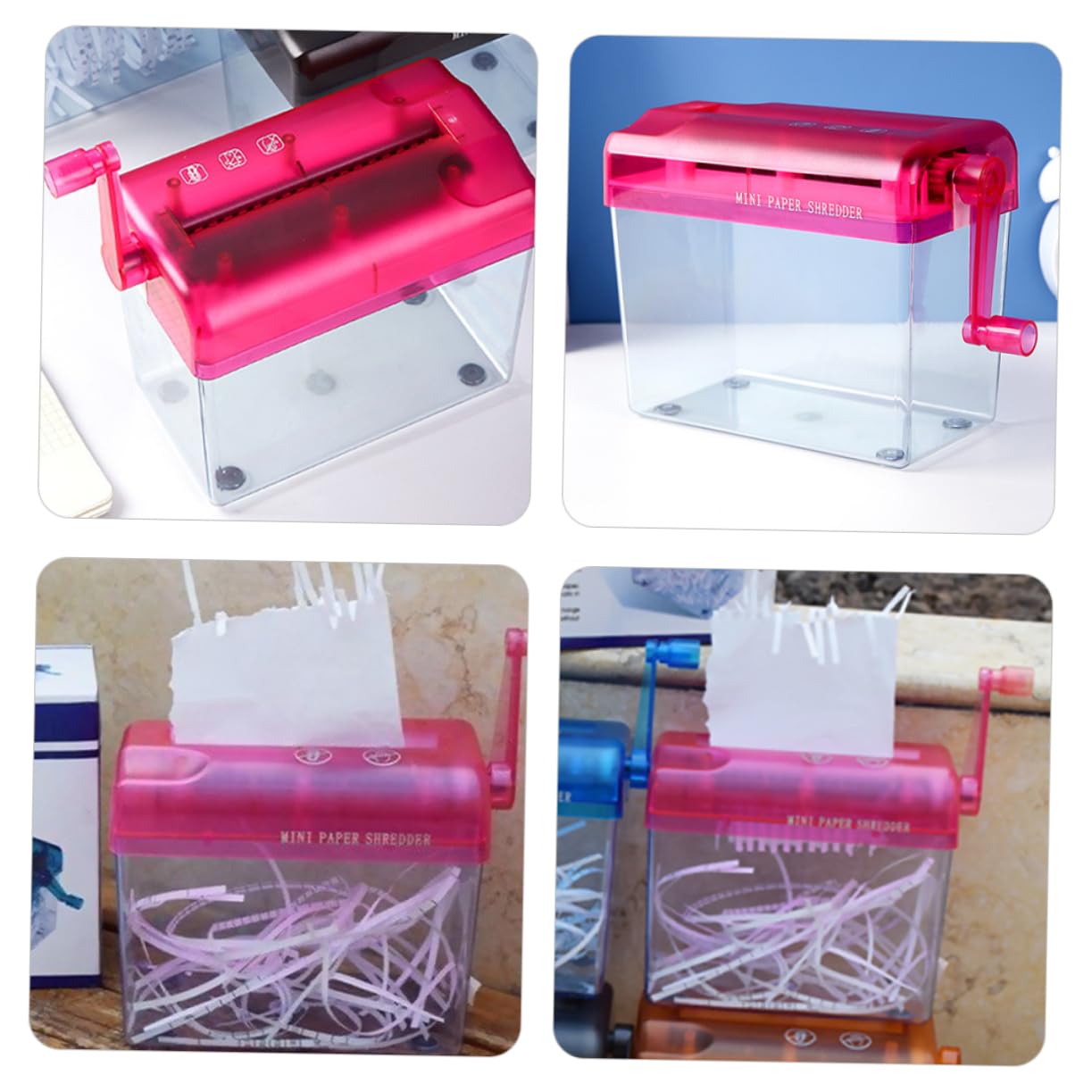 Happyyami Trituradora Manual De Papel Resistente y Compacta para Oficina y Hogar Trituradora Pequeña Portátil Sin Electricidad Accesorio Práctico De Mano para Uso Diario