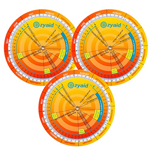 Ezyaid Pregnancy Wheel, Due Date OB-GYN Calculator for Pregnant Women/Healthcare Providers, Gestational EDC/EDD Wheel with CRL, BPD, HC AC and FL Guide (Pack of 3)