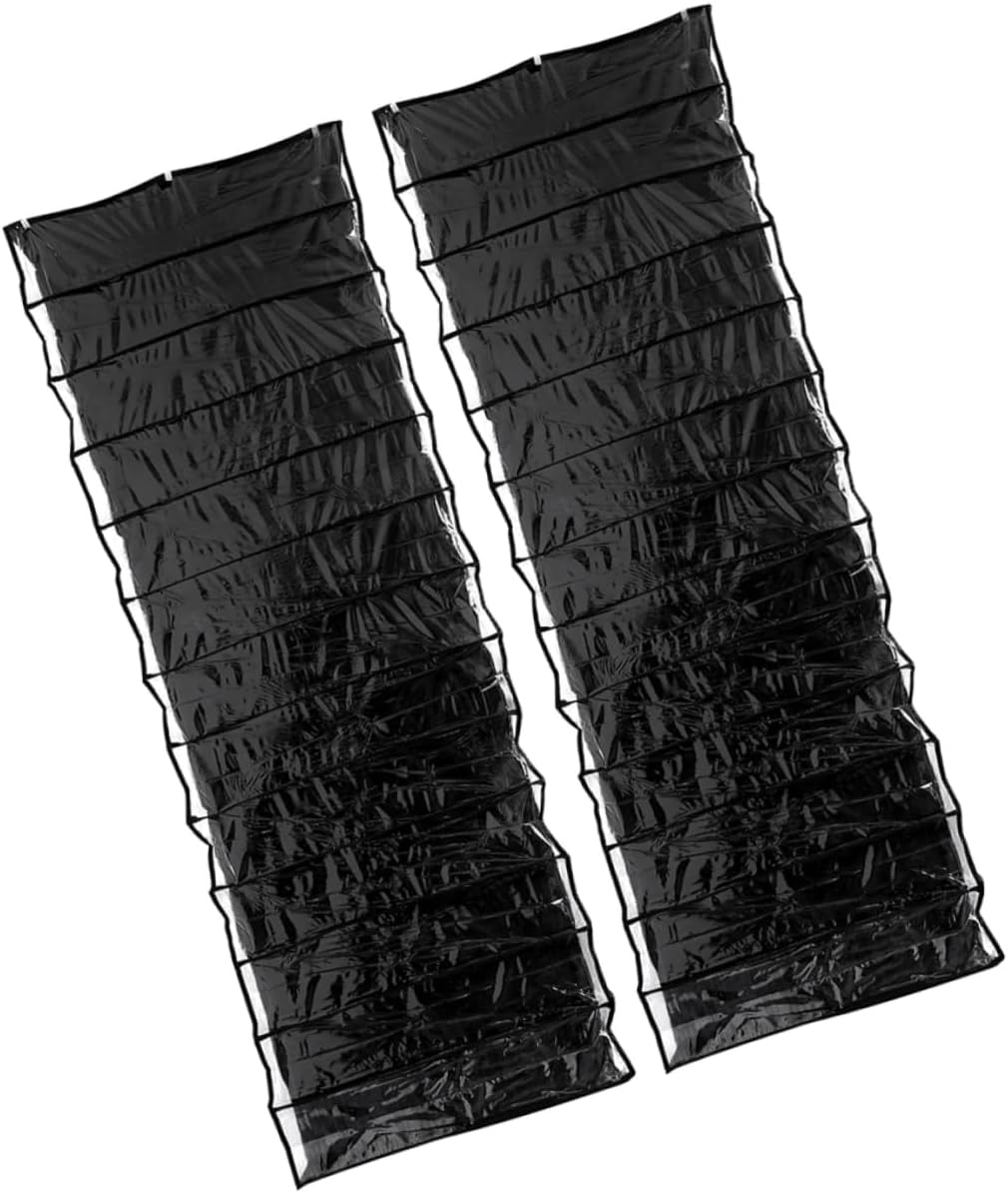 Unomor 2PCS Over Door Shoe Organizer with Hanging Storage Rack for Closet and Bedroom Space Saving Shoe Holder with Hooks Slippers Accessories Black