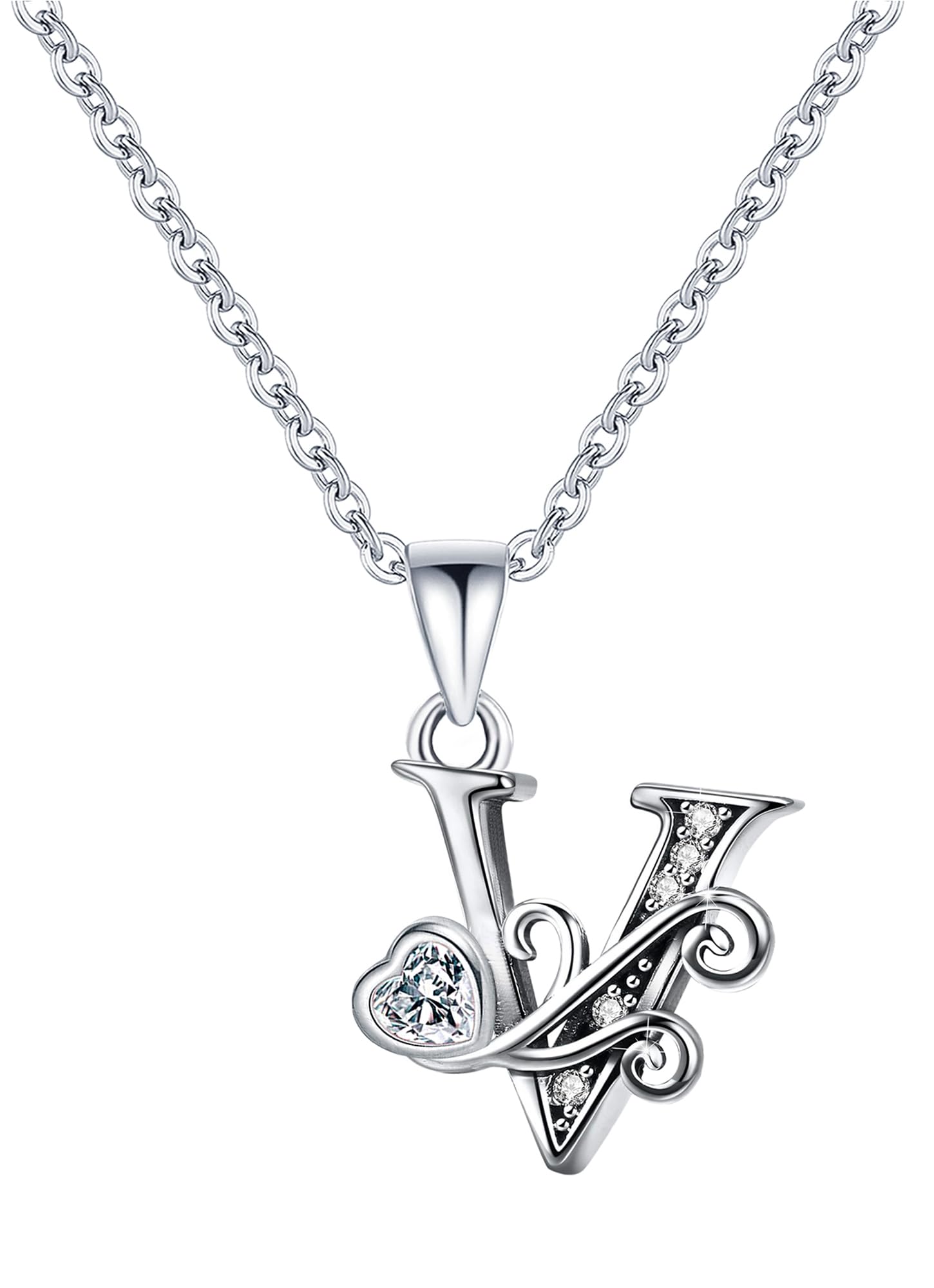 SHBOAZED S925 Sterling Silver Initial Letter Necklaces for Women Dainty Letter Chain Necklace for Women Personalized Jewelry Gifts