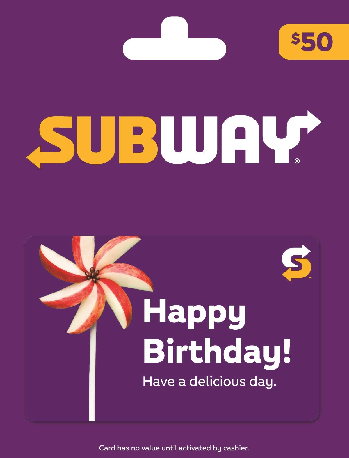 Subway Birthday Gift Card $50