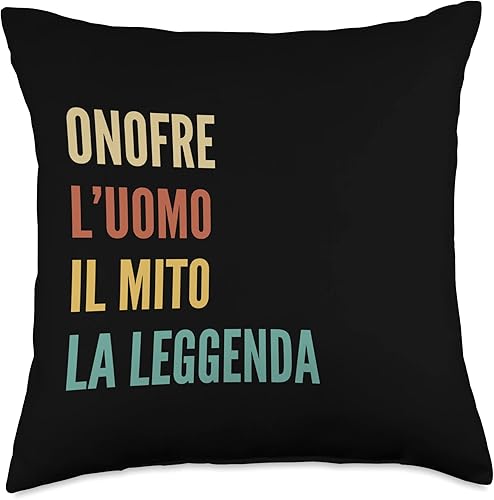 Disegni Di Nomi Italiani Divertenti Per Onofre Funny Italian First Name Design-Onofre Throw Pillow 18x18 Multicolor