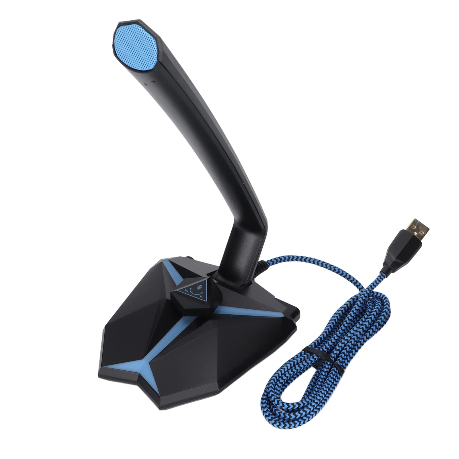 Bewinner Microfono USB per PC, Microfono Omnidirezionale per Computer da Scrivania con Indicatore LED Freddo, Angolo Regolabile, Microfono USB per PC per Riunioni di Ufficio di Gioco