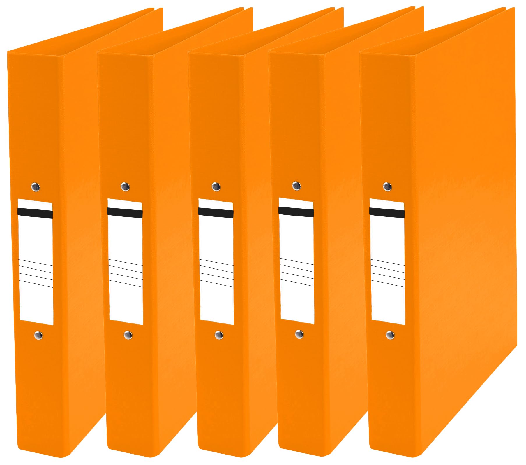 Nobel 25mm 2 Ring Polypropylene Binder A4 Assorted Colours Pack of 5 (Orange)