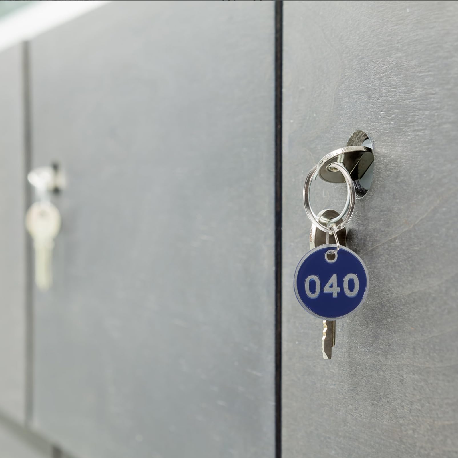 Hemobllo Targhette Numerate 100 Pezzi Pratiche e Comode in Lega di Alluminio Blu per Chiavi e Carte per Hotel e Armadietti