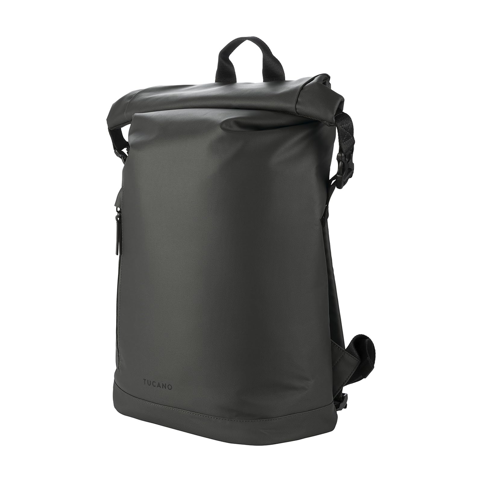 Tucano, Rollo Zaino Porta PC per Laptop 15.6" e MacBook 16" con Chiusura Rolltop in Tessuto Riciclato Water Resistant, con Tasca Imbottita e Spallacci Regolabili, 30x45x16 cm, Nero
