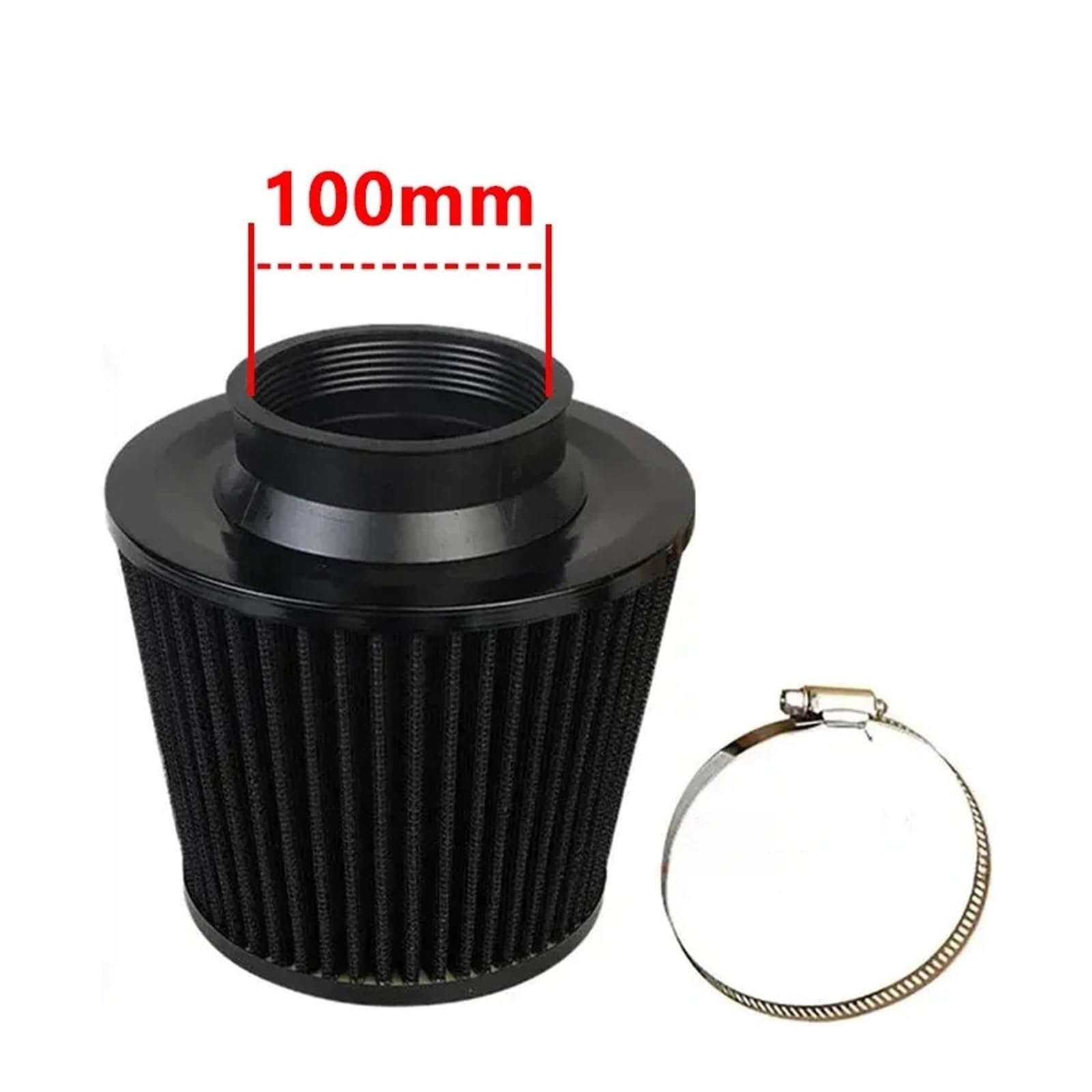 Filtr powietrza silnika Zestaw filtrów powietrza Stożkowy filtr wlotowy na zimno Gąbkowy do samochodów o wysokim przepływie, wydajność wyścigowa, stożkowy(Black 100mm)