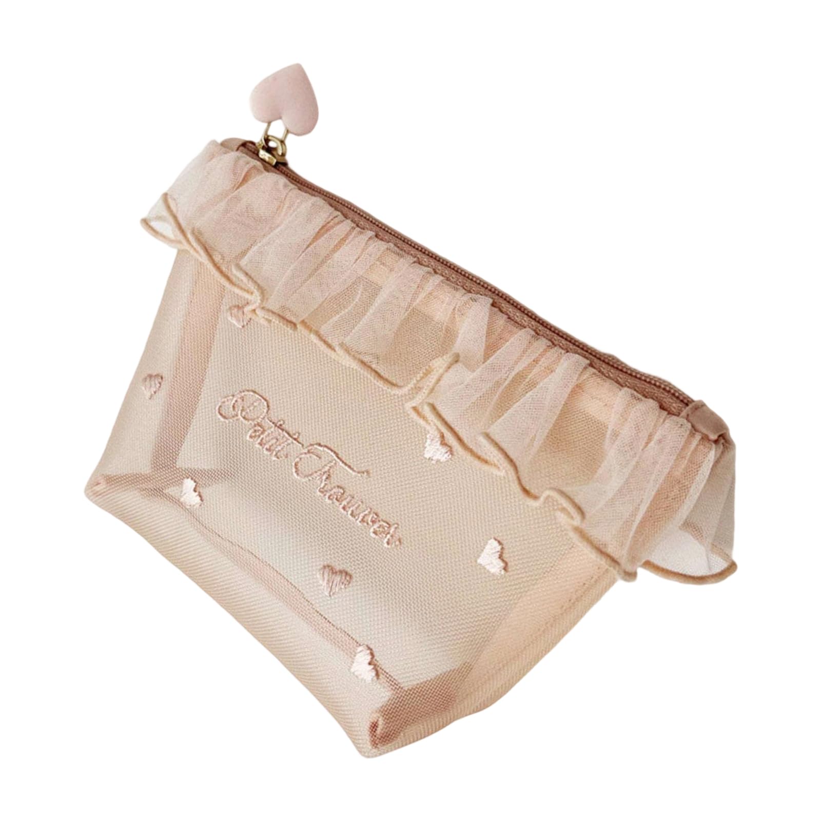 Xjdzineq Organized Cosmetic Storage Bag with Visible Meshes Panels Makeup Pouches Storage Bag for Women and Girls Nylon Makeup Pouches for Travel