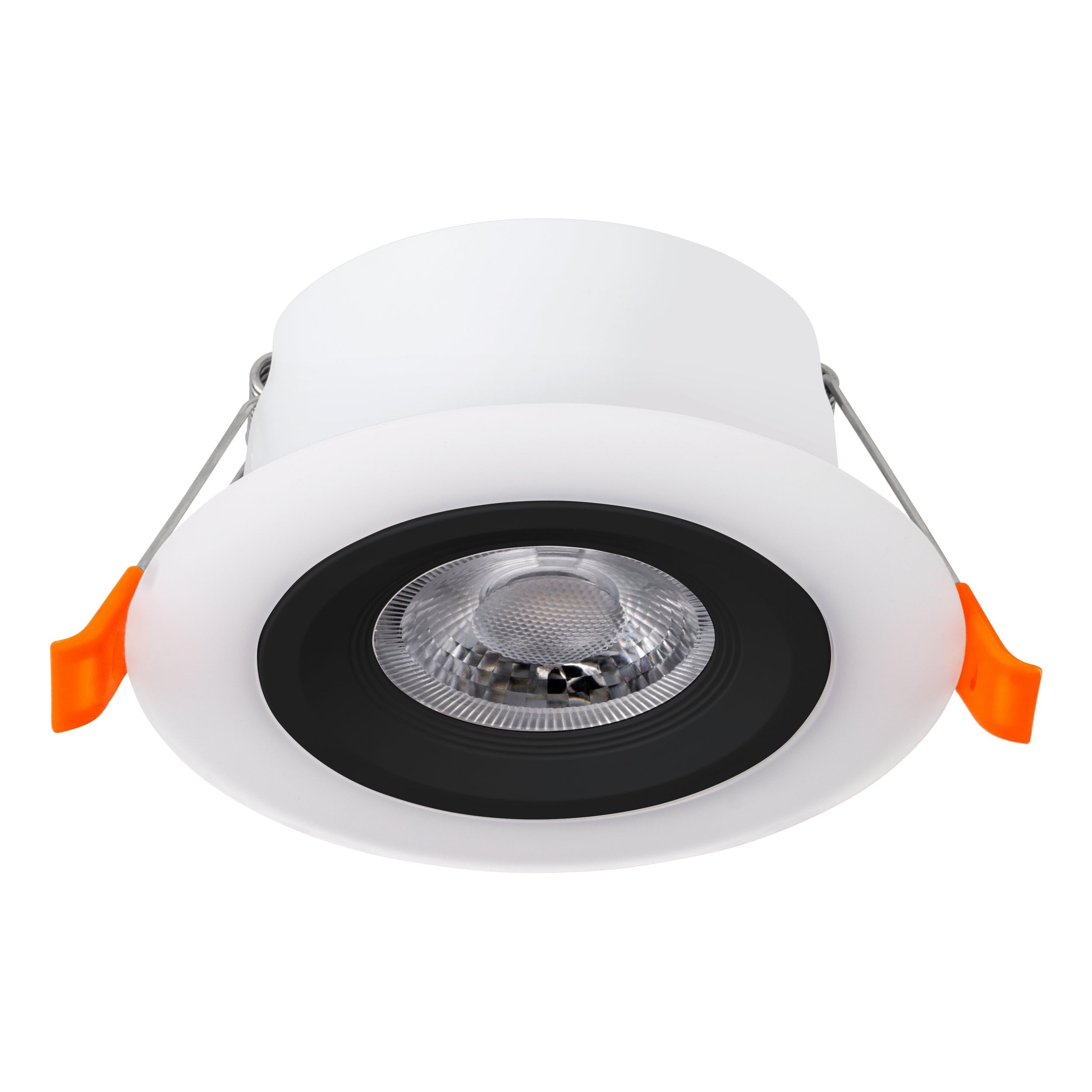 Eglo Recessed LED spot Lights Calonge, Round Spotlight for Dropped Ceiling, Downlight Made of Black and White Plastic, Warm White, Ø 2.8”
