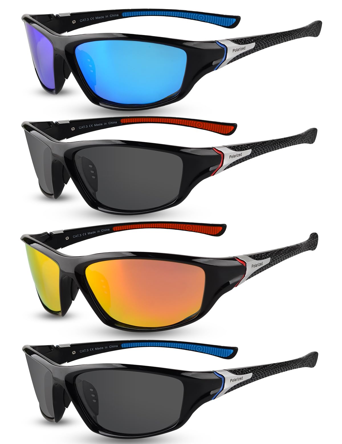 DASHUAIGE : Lot de 4 lunettes de soleil polarisées