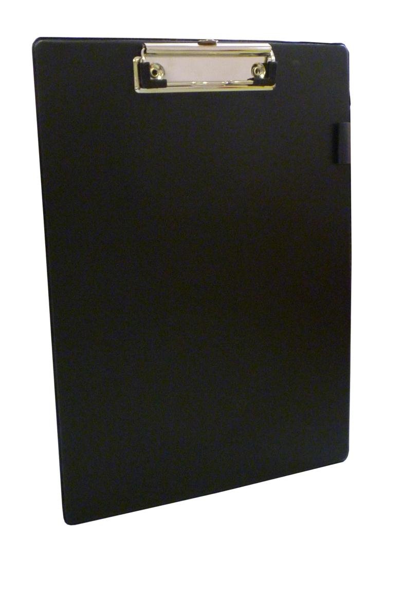 2x A4 CLIPBOARD Black with PEN HOLDER PVC CLIP BOARD Filing Heavy Duty Clip