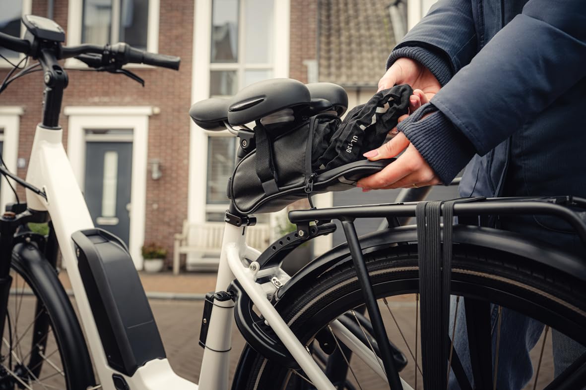 AXA Set Imenso XL Retractable + ULC 130 + Sac de Transport – Kit antivol de Cadre avec chaîne rétractable et Sac – Haute sécurité