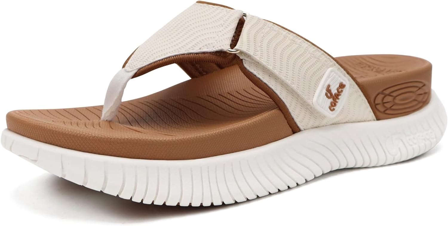 COFACE Womens Orthopedic Flip Flops Comfortable Beach Summer Sandals Size 6-12