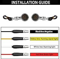 Vista 5 de DREAMIZER - Luces intermitentes para motocicleta cromadas, 15 LEDs, con forma de bala, luces indicadoras delanteras y traseras, luz roja ámbar