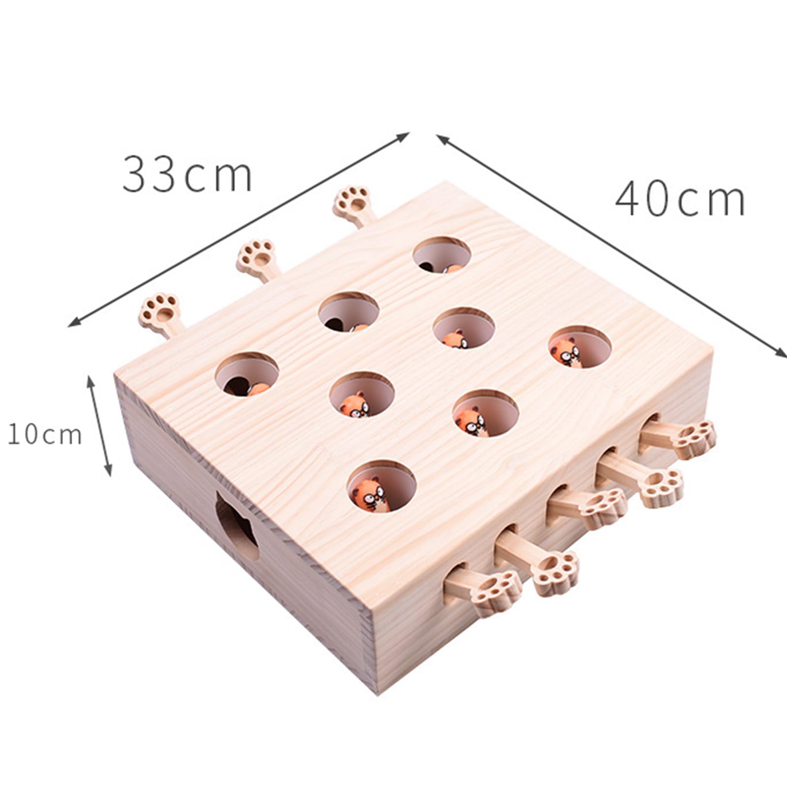 Miaofairy Whack-A-Mole, Juguete De Madera para Gatos Miaofairy, Rascador Y Juguete 3 En 1 para Gatos, Juguetes para Gatos De Interior, para Gatos, Juegos para Gatos