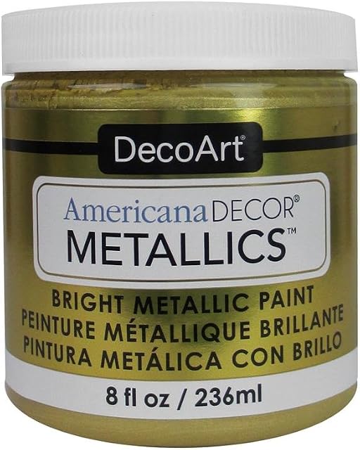 Deco Art Americana Décor Metallic Jar of Paint, Acrylic, Soft Gold, 236 ml (Pack of 1)