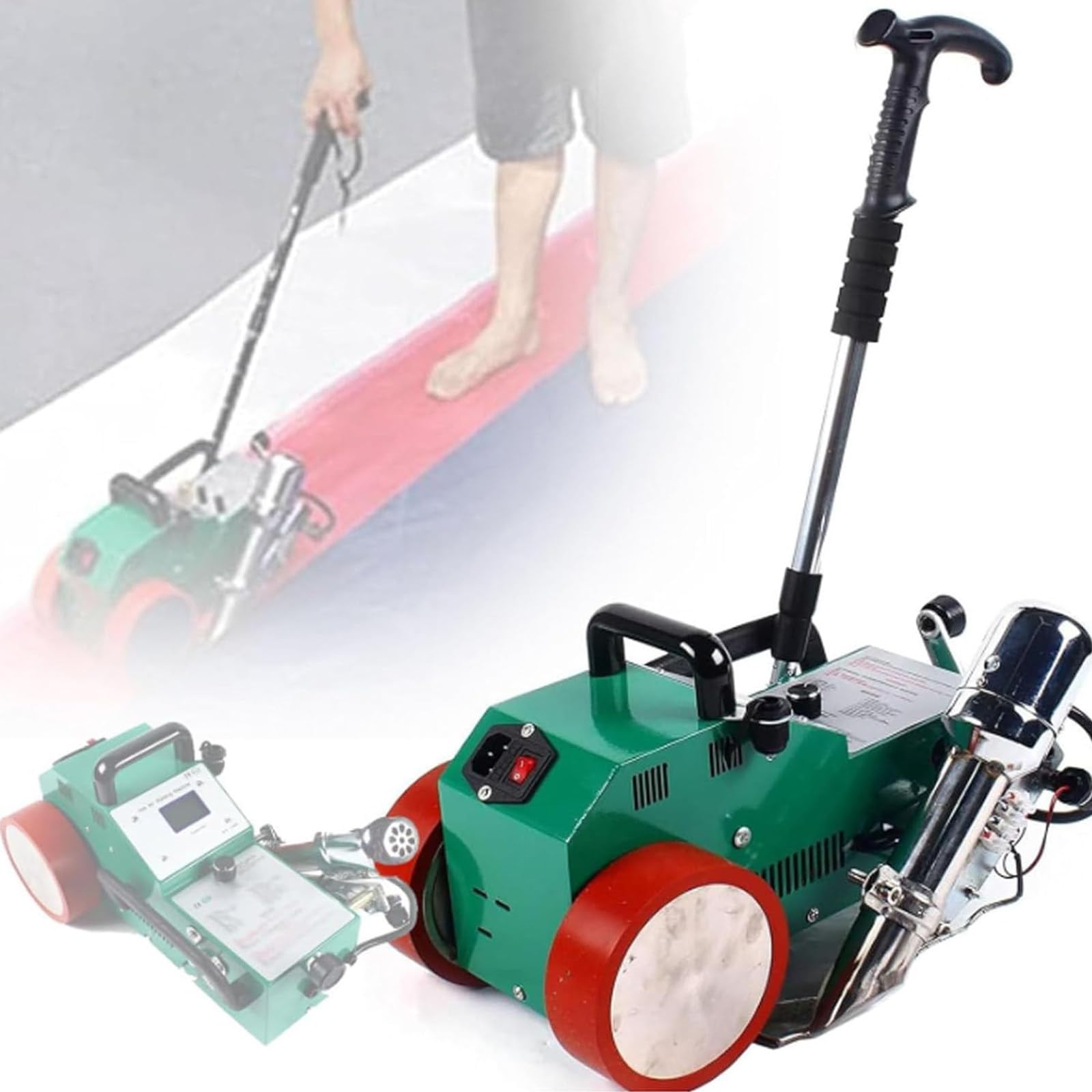 Soudeur automatique de bannière en PVC, machine de soudage à air chaud 1800 W avec contrôle numérique de la température, capacités de positionnement pour tissu, membrane de toit TPO, bannière flexible