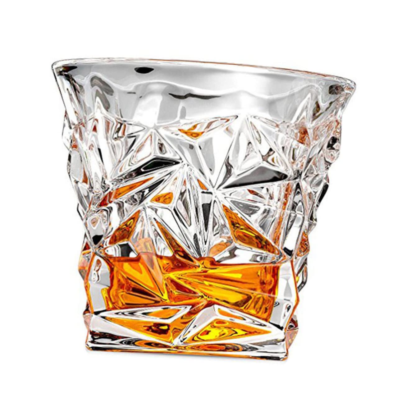 Cabilock 3 Sätze Whiskyglas Aus Bleifreiem Kristallglas Kreatives Diamantgeschliffenes Design Hochwertige Bierkrüge Für Restaurantdekoration Transparent Drinnen Und Draußen 2 Stück * 3