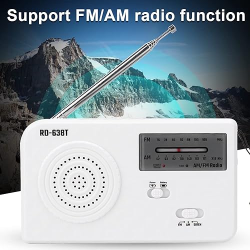 Miniatura 6 de Solar Emergency Radio, Hand CrankBattery Operated, Portable Power Bank with Solar Charging, SOS Alarm, AM FM Radio with LED Light, Emergency