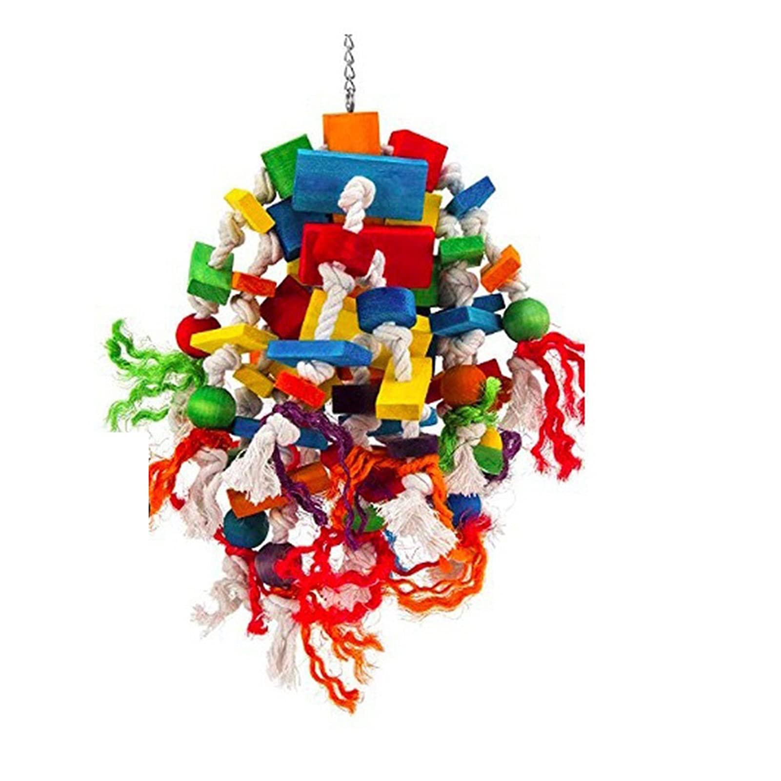 Jouet pour oiseau 1 pièce jouet perroquet pour animaux de compagnie jouet à mâcher en bois durable jouet à mâcher grand jouet coloré pour perroquet macaw animal de compagnie jouet balançoire oiseaux