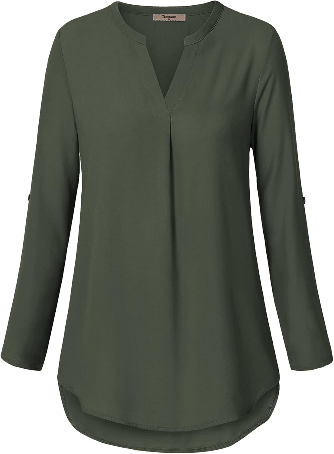 Timeson Women's Casual Chiffon V Neck 3/4 Sleeve Blouse Tops - Image 4