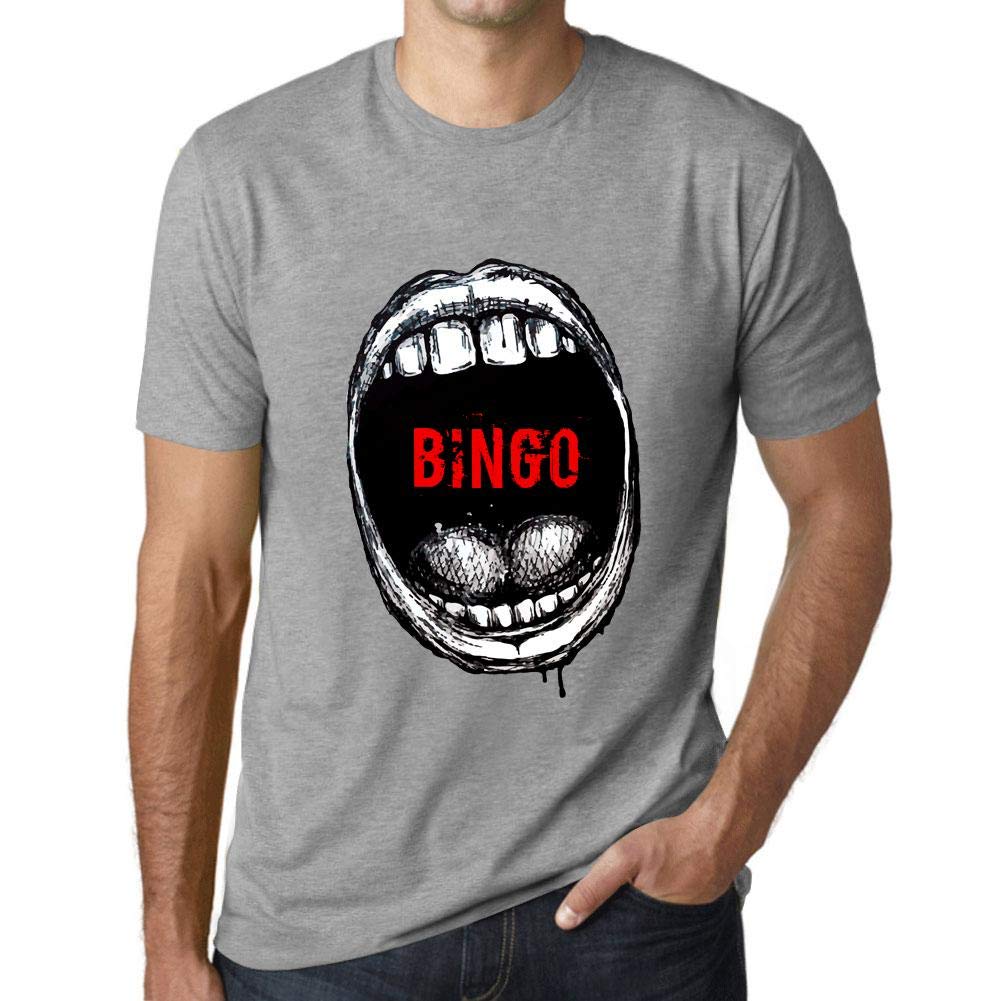 Uomo Maglietta Mostro di Riso – Rice Monster – T-Shirt Stampa Grafica Divertente Vintage Idea Regalo Originale alla Moda Grigio Chiazzato L