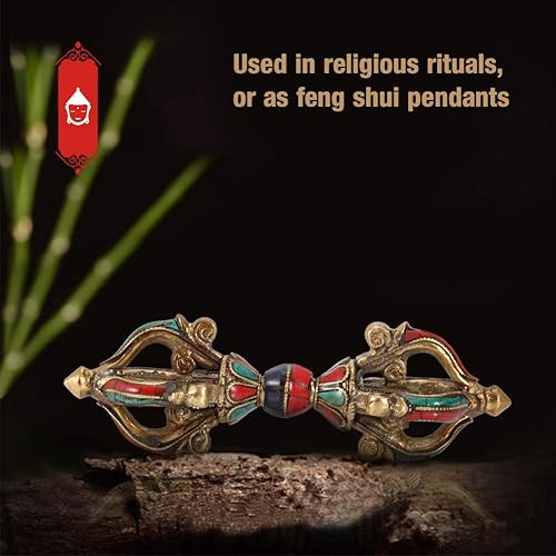 Miniatura 2 de Zerodis Maja Phurba, Maja hecha a mano de Phurba Tibetano Vajra Dorge Mascota Budismo Vajra Phurba Maja Tibetano Budista Suministros Religiosos