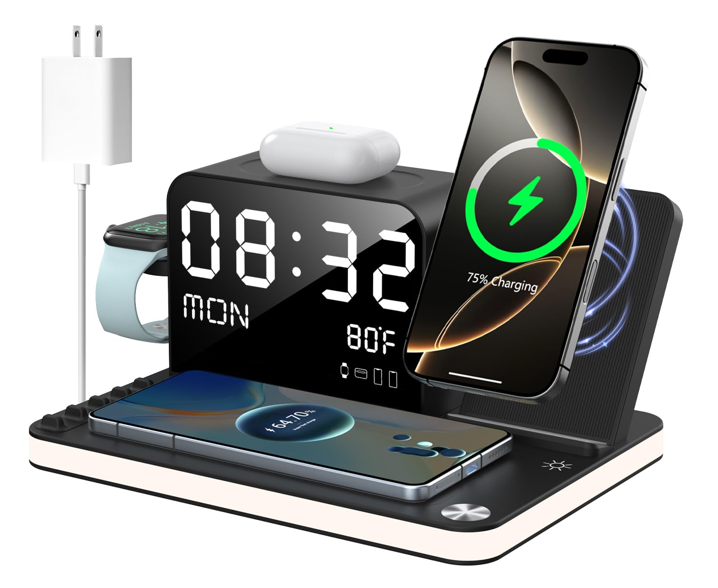 Amazon.co.jp: 7 in 1 ワイヤレス充電ステーション Apple