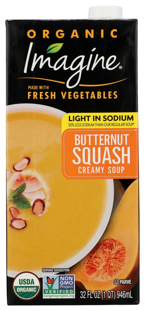 Imagine Organic Soup, Creamy Butternut Squash, Light in Sodium, 32 Fl. Oz. (Pack of 2)