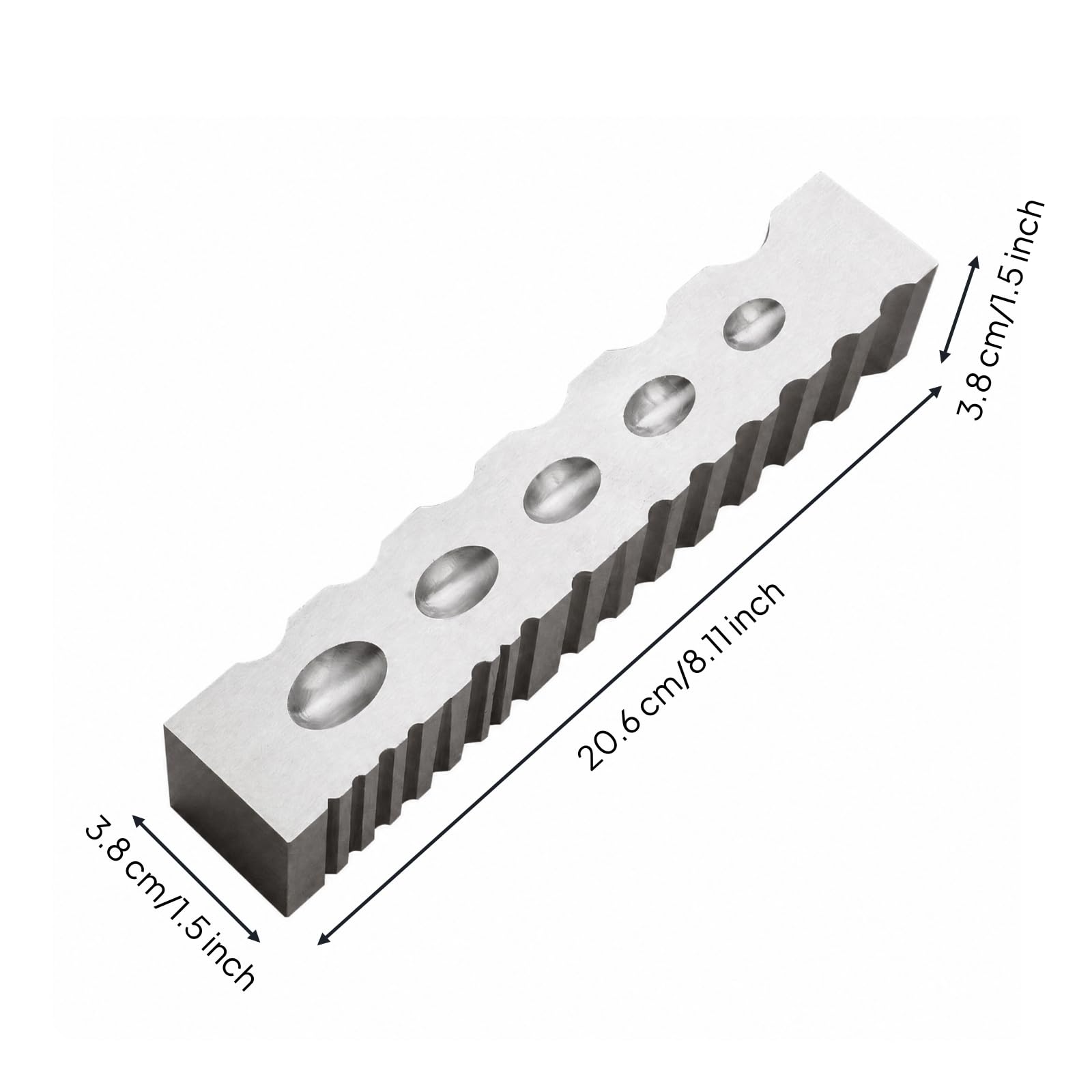 Bloque Molador Acero con Ranuras Resistente Bloque Conformado con Cavidas Profesional para Joyeros