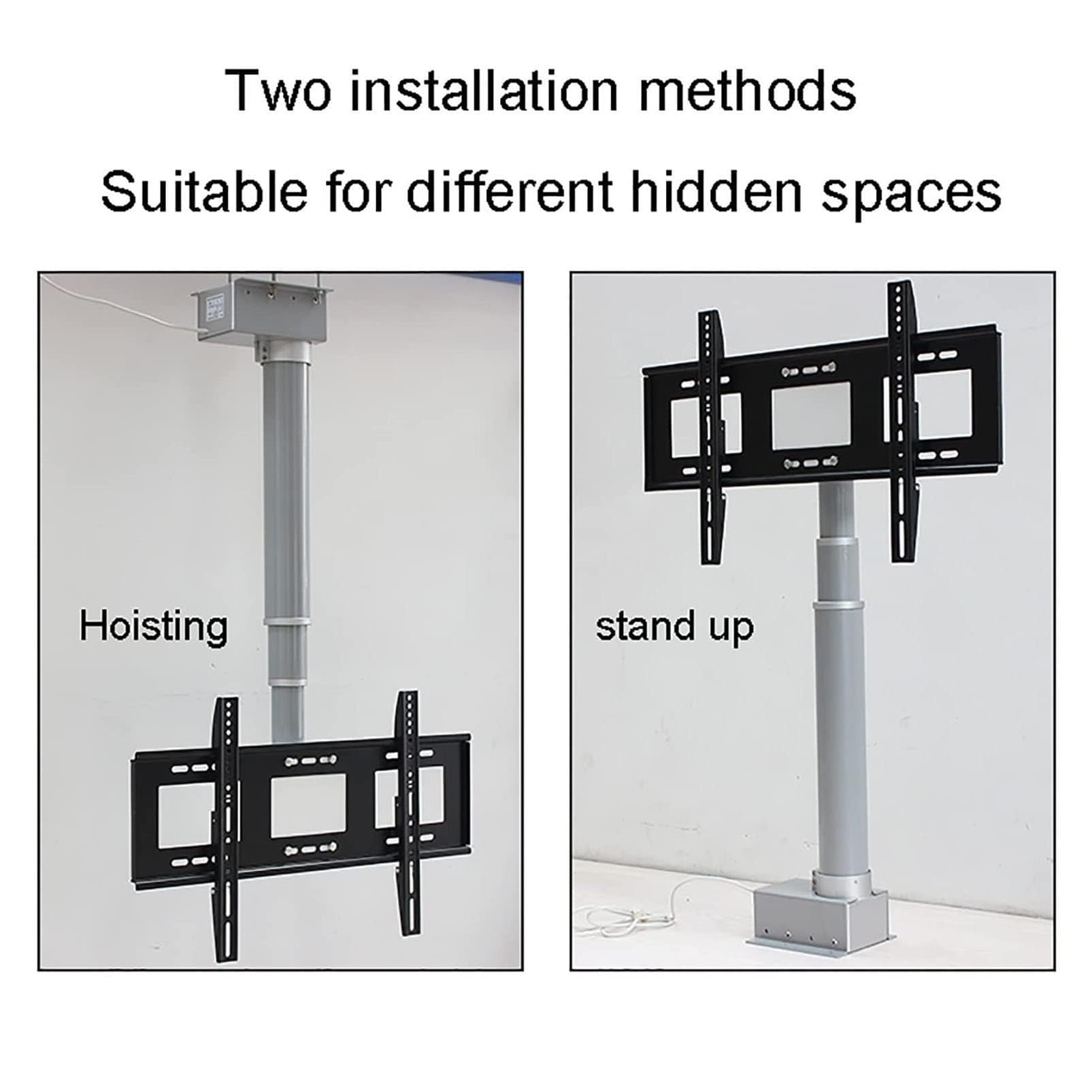 Soporte De Techo para TV Eléctrico, Soporte para Monitor De Techo, Soporte Elevador De Acero Inoxidable con Control Remoto, Altura E Inclinación Ajustables, Adecuado para Pantallas De 26-70