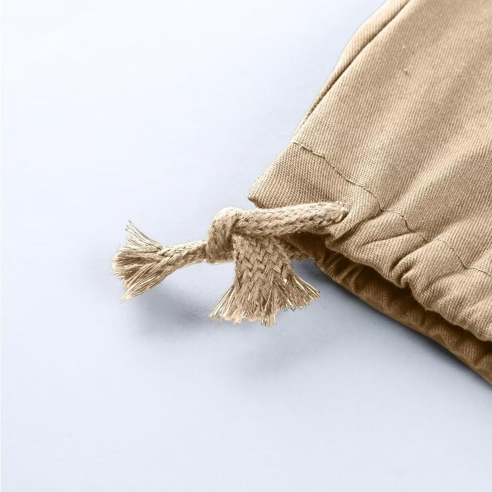 Hommes Pantalons Cargo Pantalon De Travail en Coton Casual Outdoor Pantalon Ranger Pantalon Cordon Élastique Ceinture