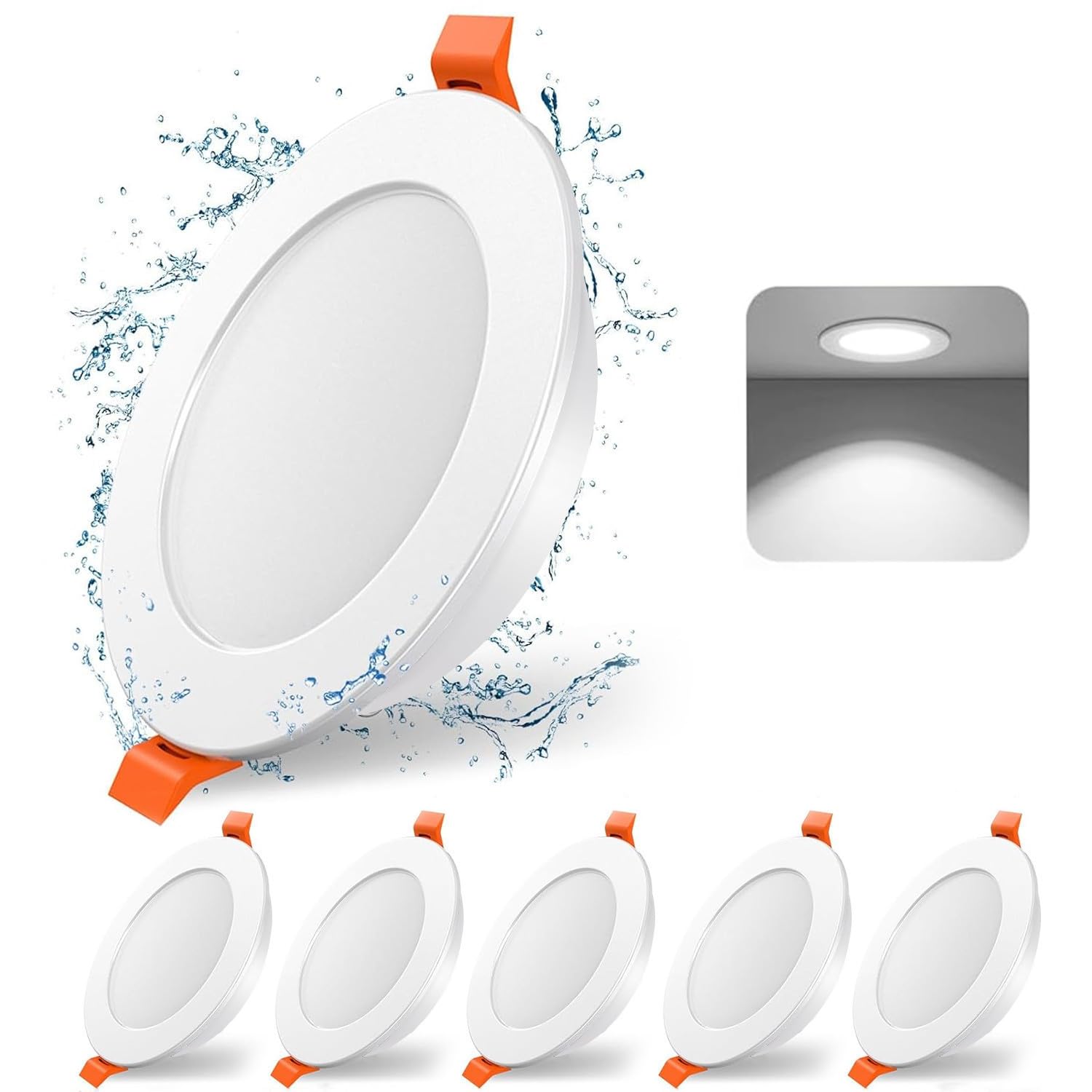EXTRASTAR LED Einbaustrahler Flach LED Spots Strahler Deckenspots Deckenstrahler für Badezimmer Küche Wohnzimmer, 18W 6500K Kaltweiß 6 Stk.