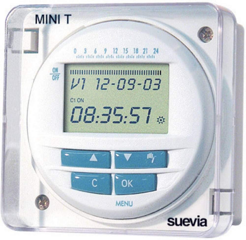 Suevia Practic Log Digitale Zeitschaltuhr für Unterputzmontage, 230 V/AC 16 A/230 V
