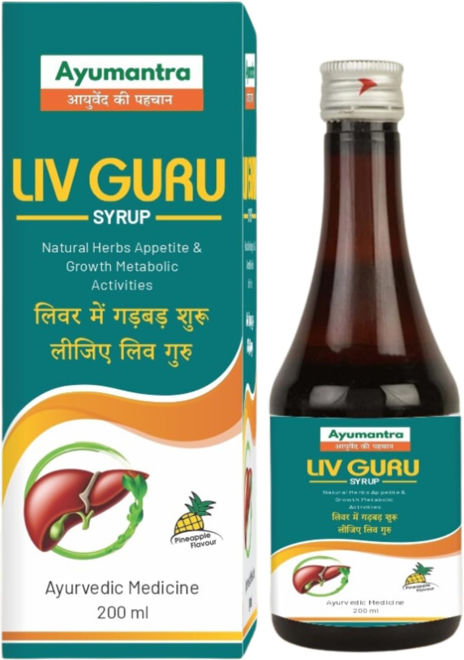 Liv-Guru+Heart Beat Syrup Syrup 200ml | Ayurvedic Herbal Tonic pack of 2-image-33