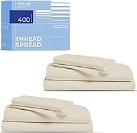 Vista 51 de THREAD SPREAD 100% Sábanas de algodón tamaño Queen - Juego de 4 piezas, 400 hilos, solo sábanas Queen de algodón, suaves, transpirables