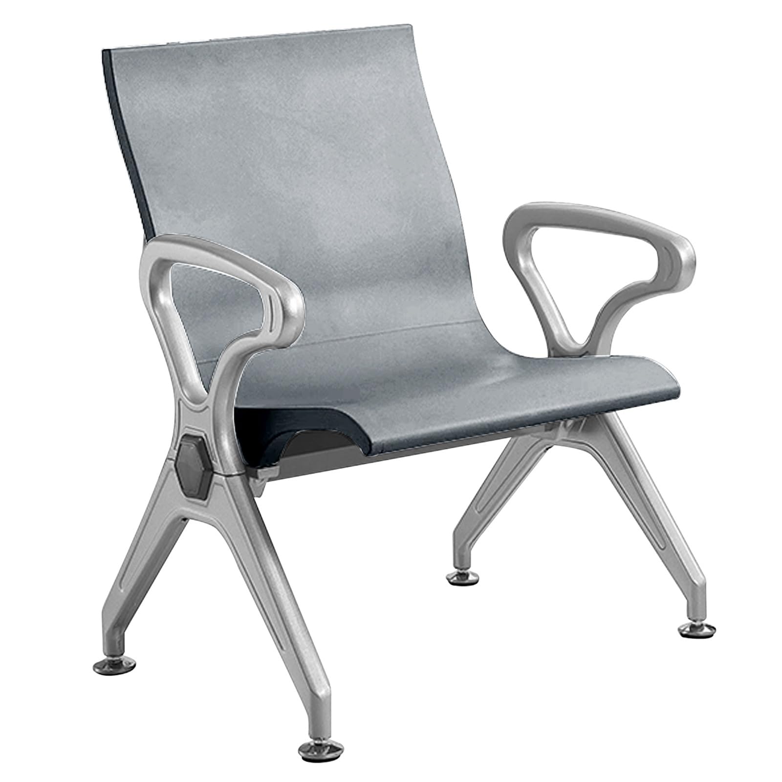 OZBMA Gray Office Reception Chair Set Waiting Room Visitor Sofa with Armrests Durable Airport Bench for Bank Hospital School Barbershop Furniture