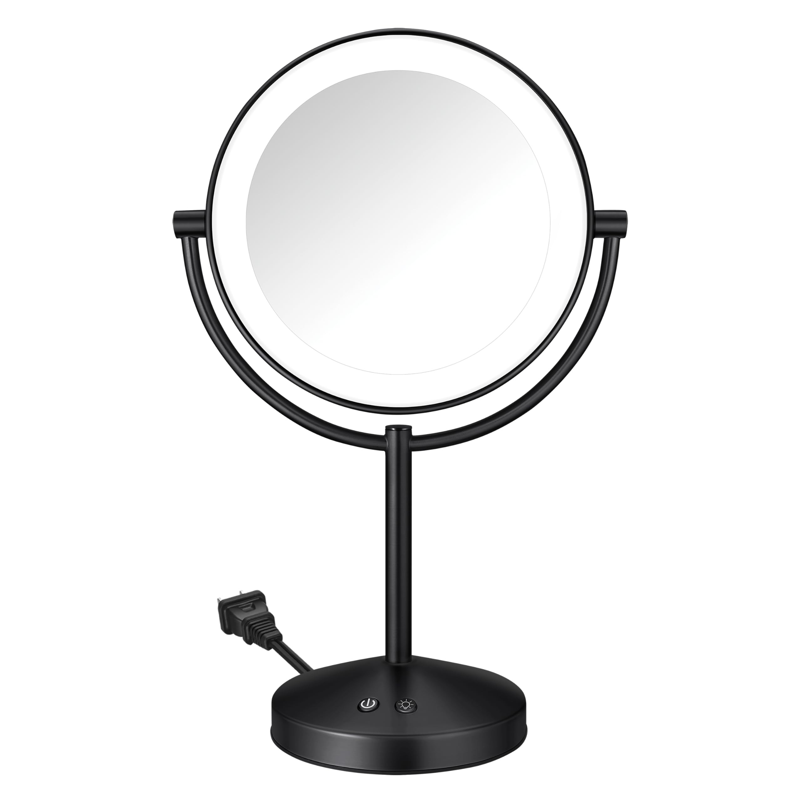 Conair LED Vanity Mirror, Double-Sided, 10x Maginification, Matte Black