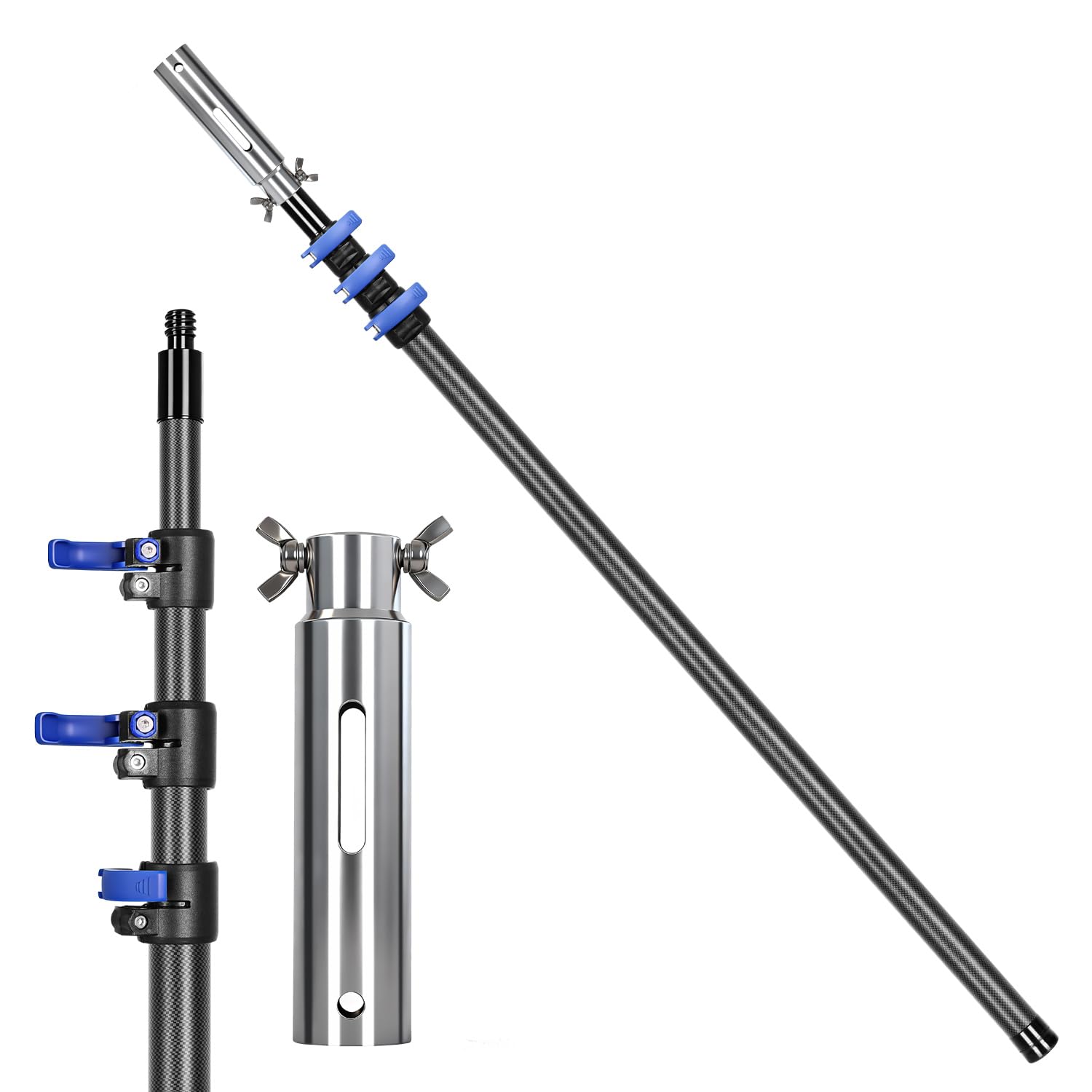 DOBEN Asta Telescopica per Retino Piscina 4,88 m in Fibra di Carbonio, Asta Telescopica per Pulizia Piscina, Asta di Prolunga per per Piscina, Spa, Laghetti, Sorgenti Termali