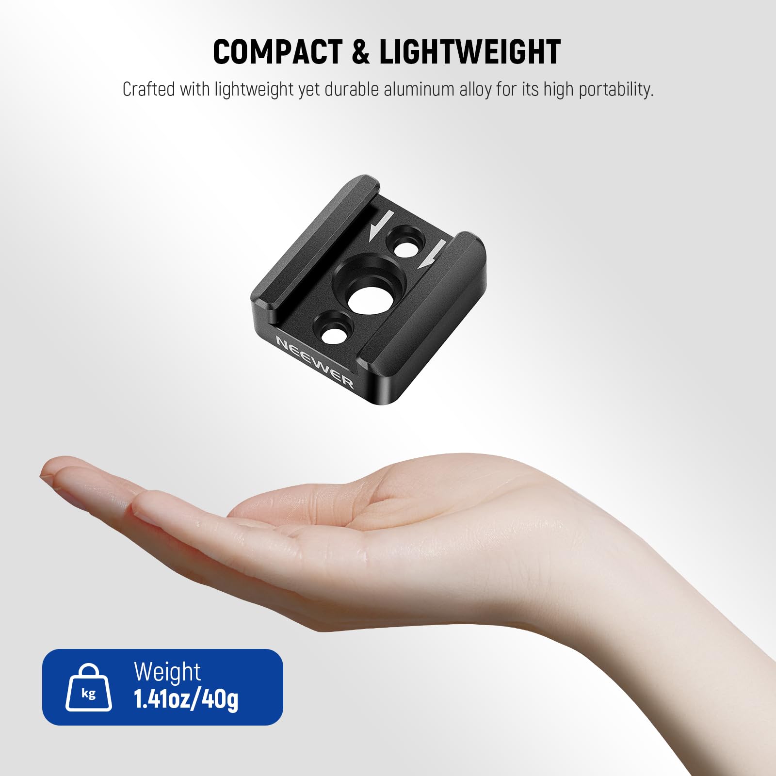 NEEWER Adaptateur Griffe Froide Avec Filetage 1/4" - Compatible SmallRig, Cage Caméra, Micro