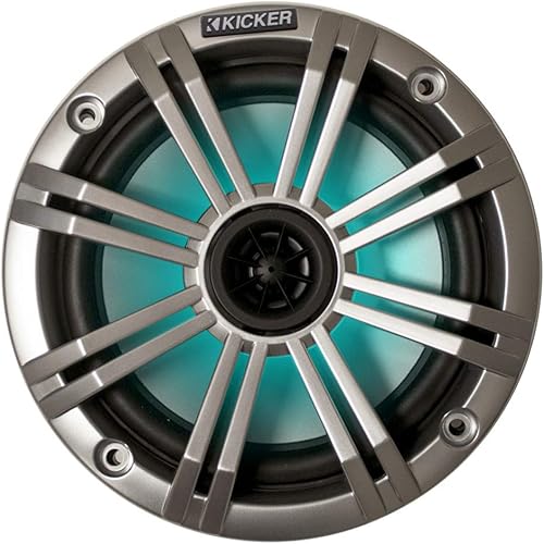 Miniatura 4 de KICKER Altavoces marinos LED plateados de 6.5 pulgadas (cantidad 4) 2 pares de altavoces de repuesto OEM