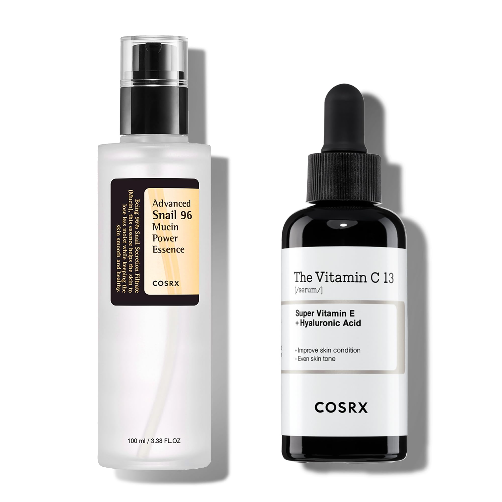 Post Acne Mark Recovery - Snail Mucin 96% Essence + Vitamin C 13% Serum, Intensive Hydrating for Fine lines, Hyperpigmentation, After Blemish Care