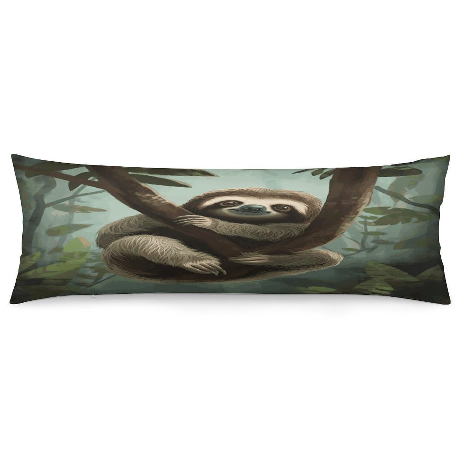 Sloth2 Throw Pillow Covers with Silent Zipper Polyester Pillow Protectors Removable Pillow Cases Soft Pillowcase Cozy Pillow Sham Cushion Cover for Sofa Car Bed 20"x54"