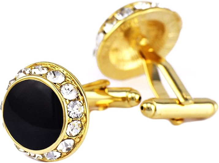Dsnyu Boutons De Manchette Homme - Zirconium Cubique, Cuivre, Design Rond Élégant Pour Chemise Dsnyu Boutons De Manchette Homme - Zirconium Cubique, Cuivre, Design Rond Élégant Pour Chemise