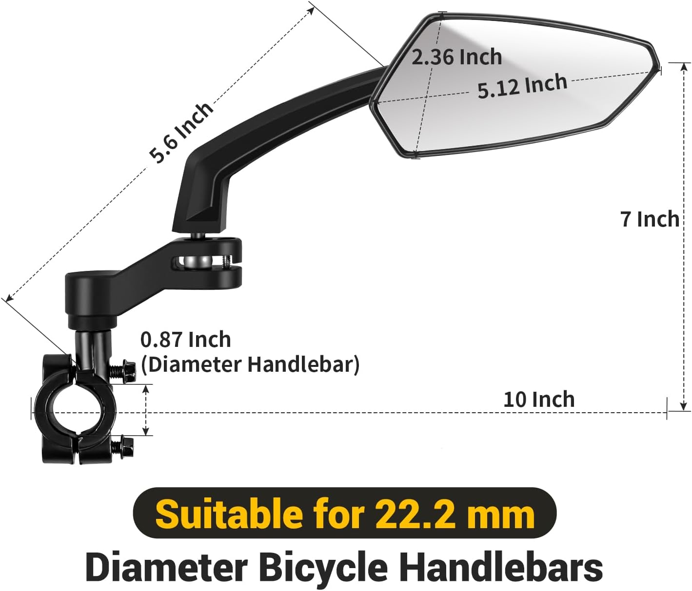 MAXFOOT Bike Mirrors for Handlebars, 360° Rotatable Cycling Rear View Mirrors, Wide Angle Safe Shockproof Bike Mirrors Road, Anti-glare Glass, fits Electric Bike, Universal, 1 Pair, Red