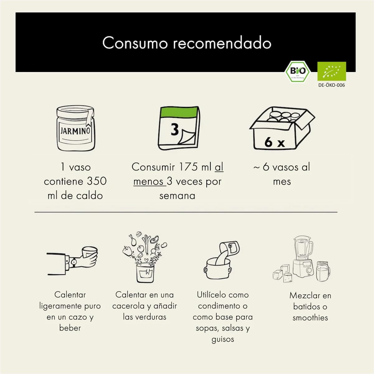 BONE BROTH caldo de hueso de carne ecológico en tarros / ganado alimentado con hierba / colágeno y ácido hialurónico naturales / caldo de hueso (4 x 350 ml)