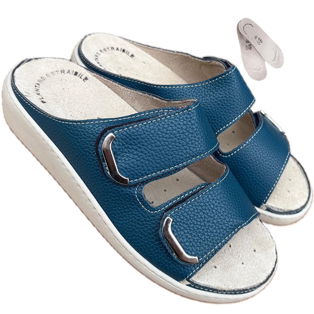 ciabatte DONNA a strappo ecopelle comfort PREST1GE Nuvola plantare memory estraibile anche plantari propri