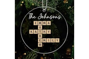 Personalized Family Crossword Puzzle Ornament