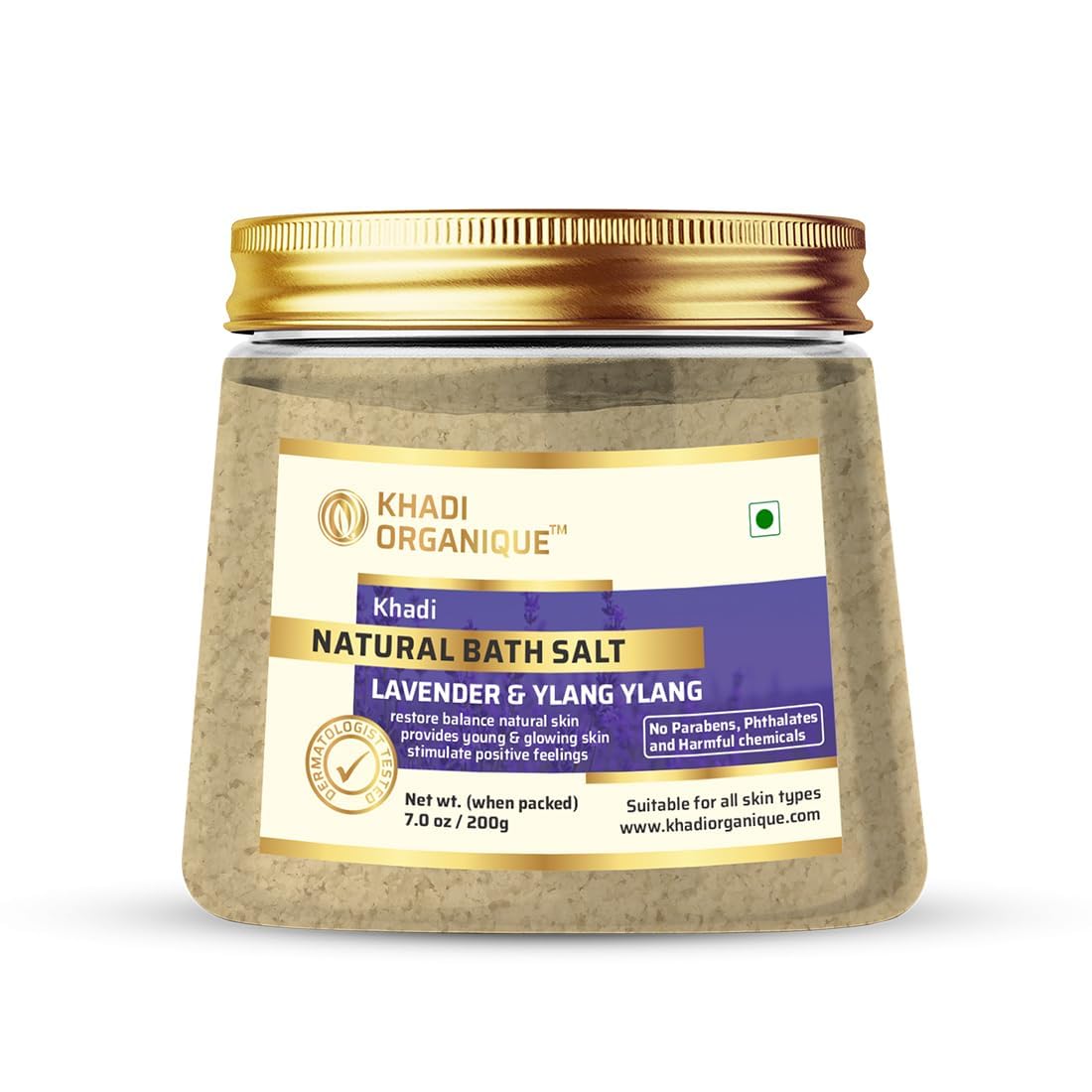 Khadi Organique Lavender & Ylang Ylang Bath Salt – Pure & Natural | For Body & Foot Spa | Calming, Relaxing & Muscle Pain Relief | With Essential Oils | Pack of 1 (200 gram)-picture-56