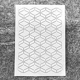 Plantillas reutilizables para pintar sobre madera, A4 de 29 cm, plantillas geométricas de cubo 3D, plantilla de dibujo para álbumes de recortes, plantillas reutilizables para decoración de pared
